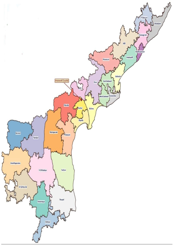 Andhra Pradesh 28-District Map